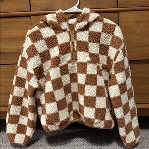 Sherpa check sweatershirt